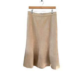 Elie Tahara Faux Suede A-line Skirt